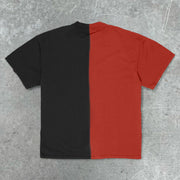 Retro print trendy brand contrast color T-shirt