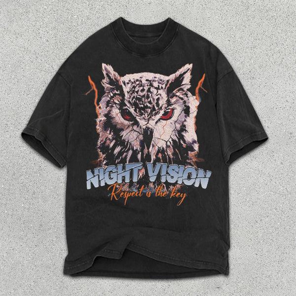 Owl Graphic Print Short Sleeve T-Shirt