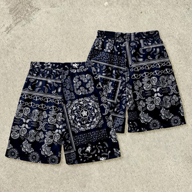 Men's casual pants cashew floral creative printing leisure vacation beach pants