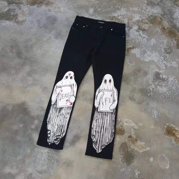 Ghost chooses casual street western jeans