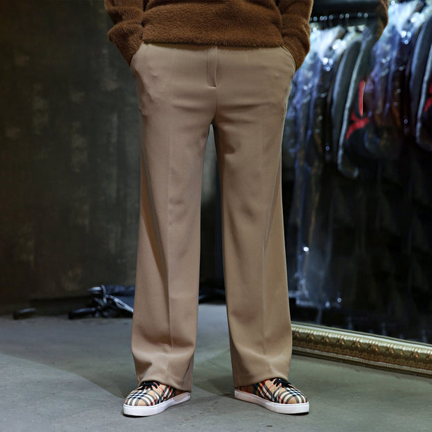 Double-breasted casual suit straight-leg trousers