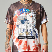 Street style skull tie-dye street short-sleeved T-shirt