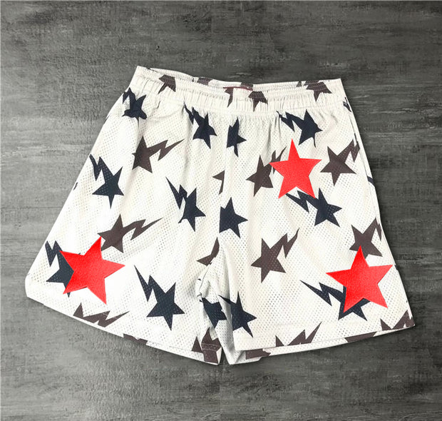 Star Contrast Print Street Shorts