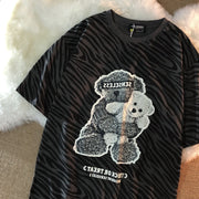 Tide brand zebra print short-sleeved T-shirt