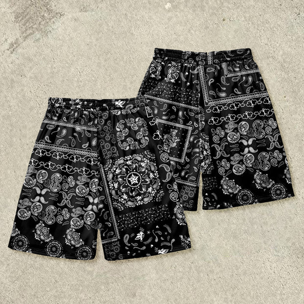 Men's casual pants cashew floral creative printing leisure vacation beach pants