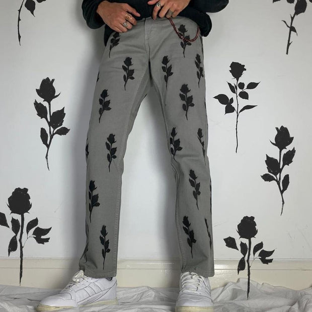 Vintage loose floral trousers