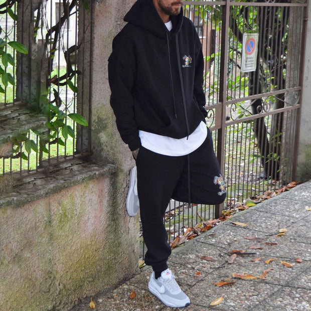 Street fashion design printed long-sleeved hoodie