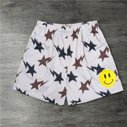 Five-pointed star smiley print street shorts