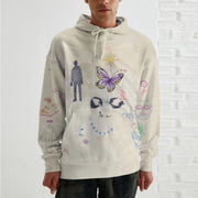 College style sports personality printed hoodie