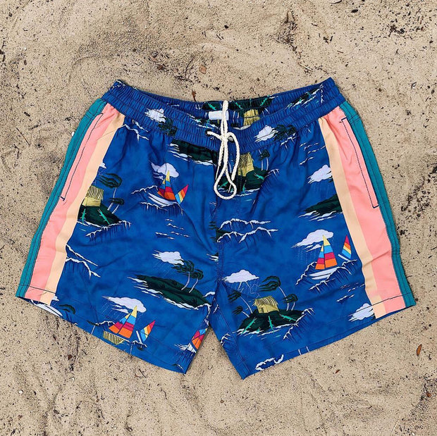 Casual printed men's holiday style swimming trunks