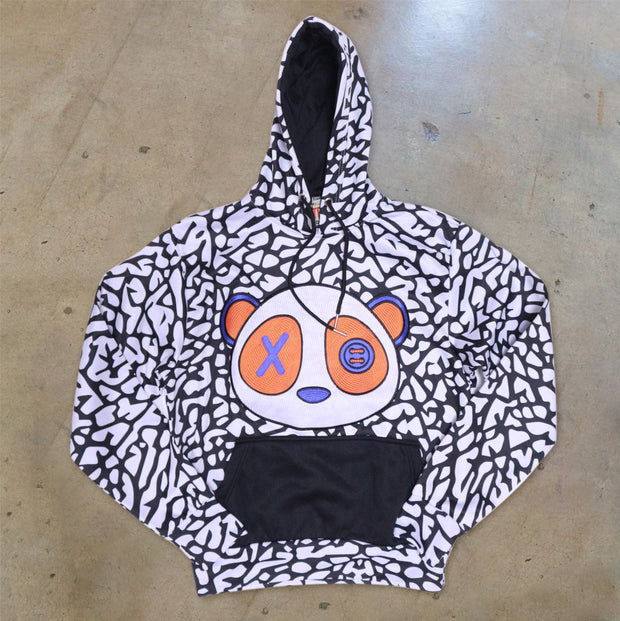 Street style fashion bear print hoodie men