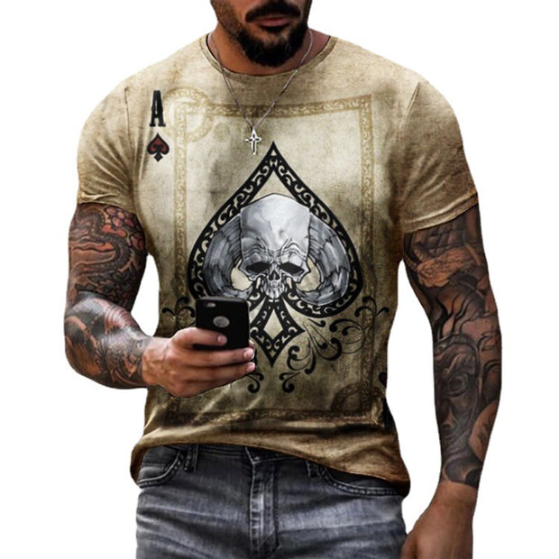 Men's casual round neck short-sleeved digital printing men's T-shirt