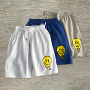 Personalized casual smiley print shorts