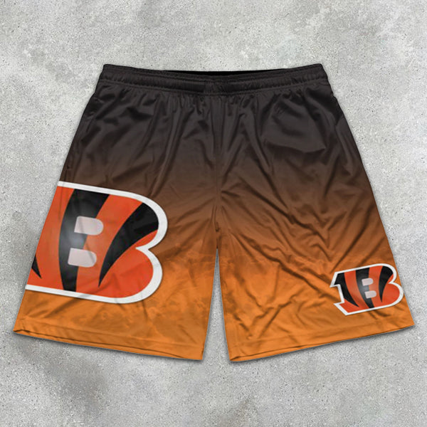 B tiger graphic print gradient shorts