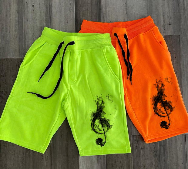 Trendy solid color print street shorts