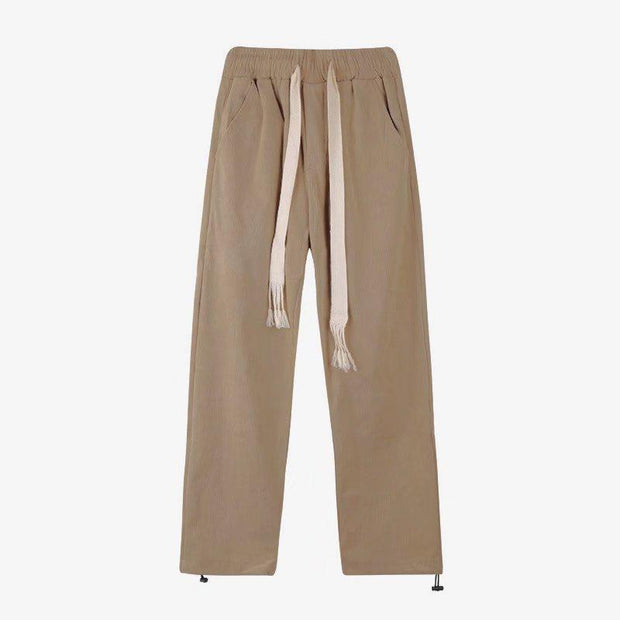Corduroy pants men's loose straight mopping pants high street handsome casual trousers