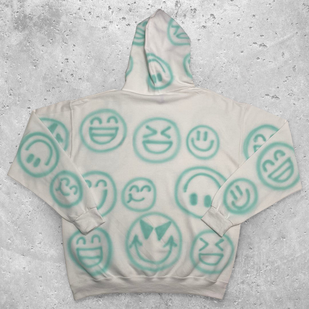Casual Fashion Smiley Print Long Sleeve Hoodie for Couples