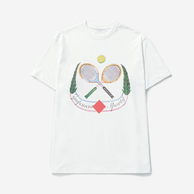 Badminton Print Cotton Short Sleeve T-Shirt