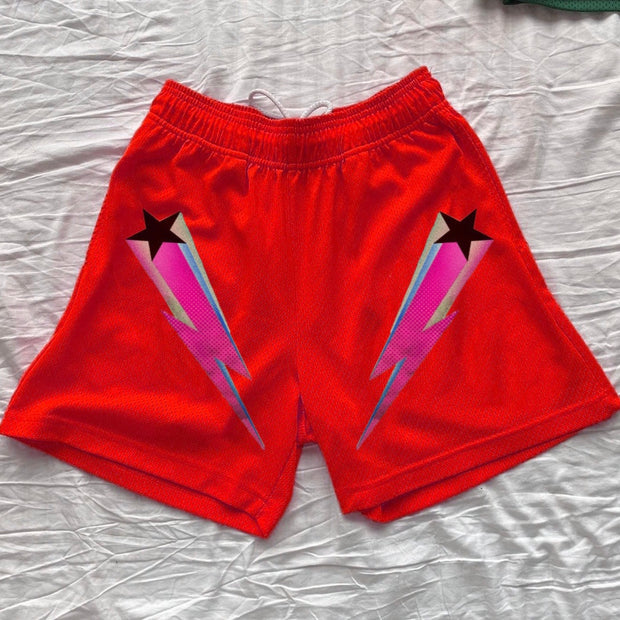 Lightning star pattern sports street shorts