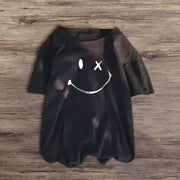 Personalized smiley print multicolor T-shirt