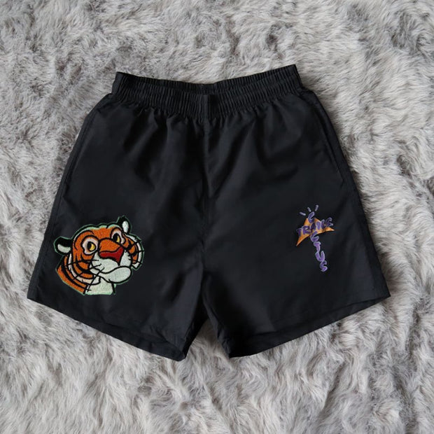 Tiger head tide brand printed casual beach shorts