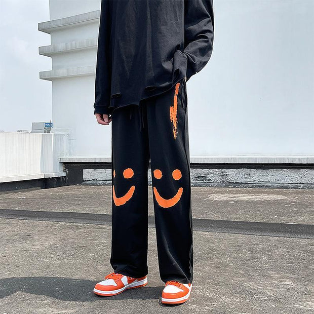 Sports casual pants smiley trousers