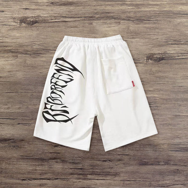 Personalized retro print casual sports shorts