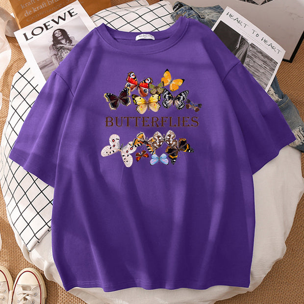 Personalized butterfly print T-shirt
