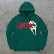 scream print long-sleeve hoodie