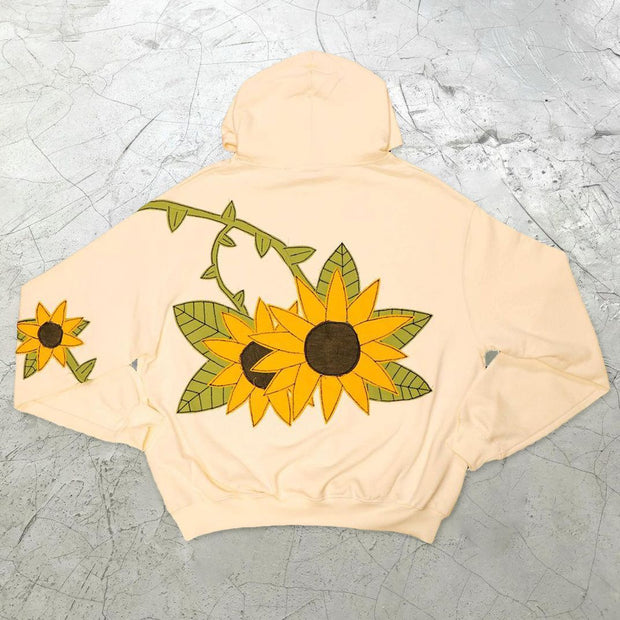 Street art print hooded long-sleeved sweatshirt