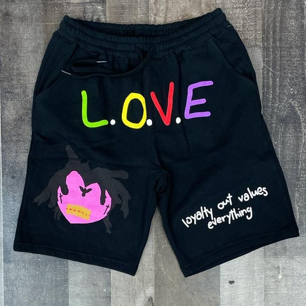 Personalized letter print casual shorts