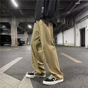 Street retro straight wide leg solid color casual mopping pants