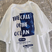 nvyk summer print oversize loose short sleeve t-shirt