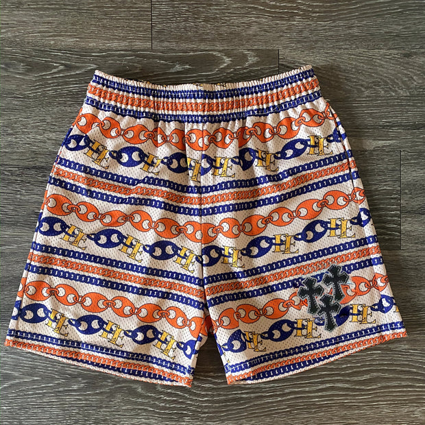 Ethnic striped print cross shorts