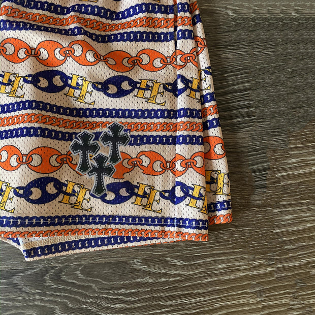 Ethnic striped print cross shorts