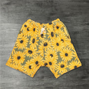 Sunflower print casual shorts