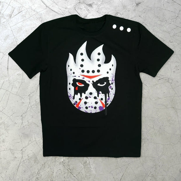 Personalized high street casual mask printed T-shirt