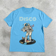 Astronaut Butterfly Disco Retro Short Sleeve T-Shirt