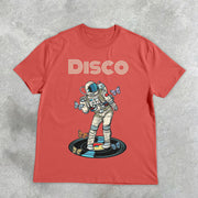 Astronaut Butterfly Disco Retro Short Sleeve T-Shirt