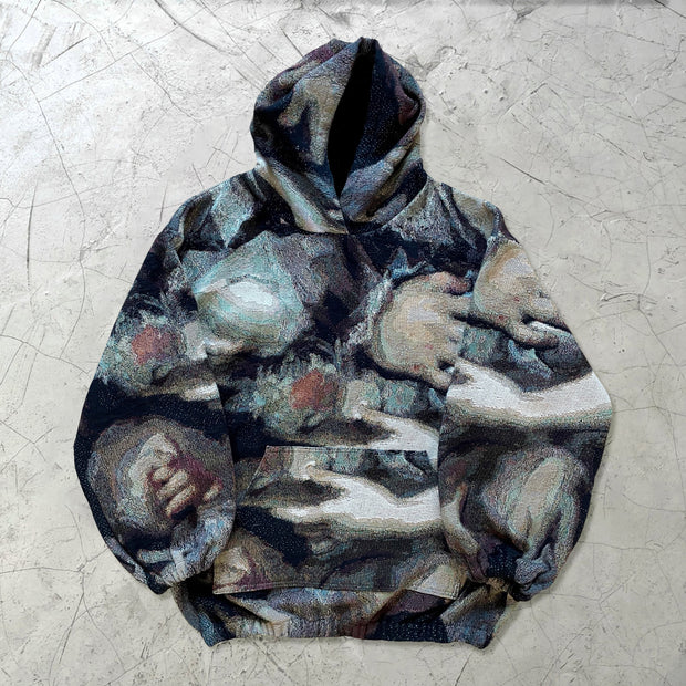 Retro street casual hip-hop print hoodie
