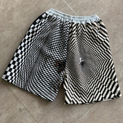 Statement Striped Panel Contrast Cotton Shorts