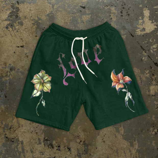 Flowers fashion retro street style casual shorts