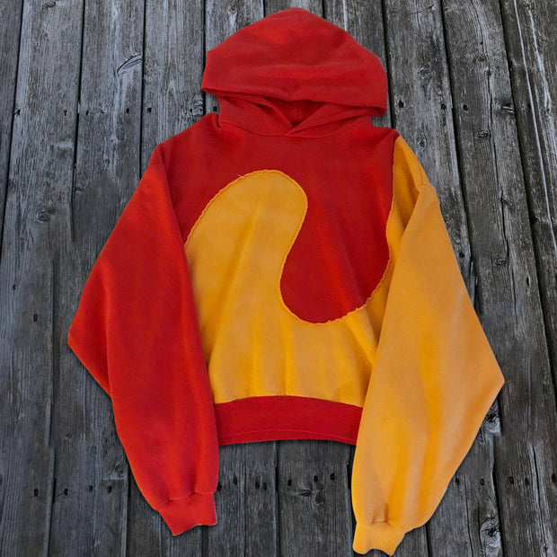 Fashion contrast stitching vortex hoodie