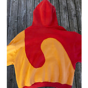Fashion contrast stitching vortex hoodie