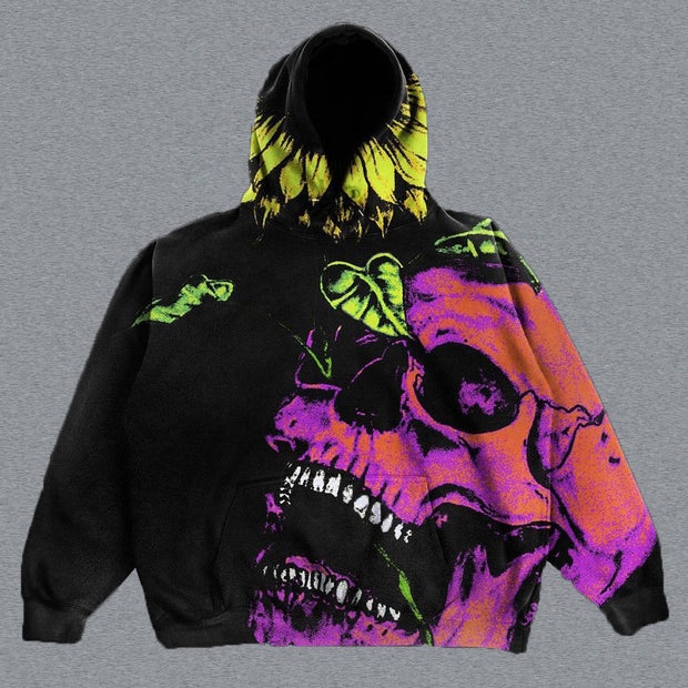 Personality Skull Butterfly Print Hoodie