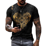 Casual round neck short sleeve digital printing men's T-shirt