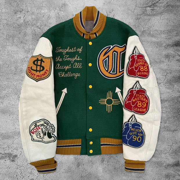 Casual boxing gloves rugby baseball jacket
