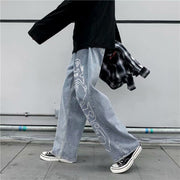Hip hop line print casual jeans