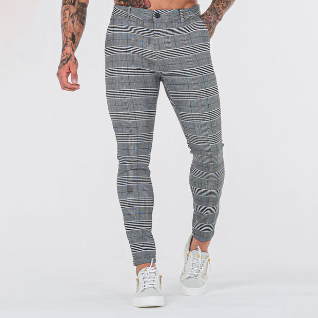 Fashion casual commuter checked trousers