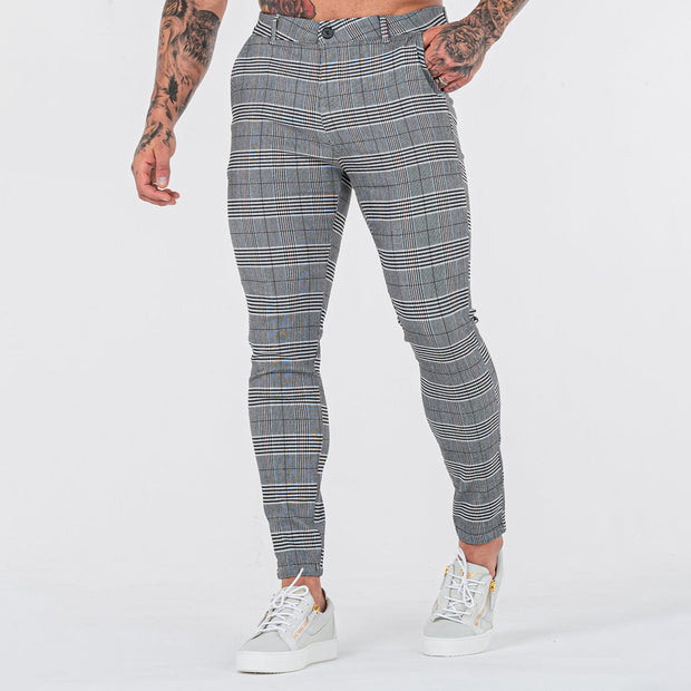 Fashion casual commuter checked trousers